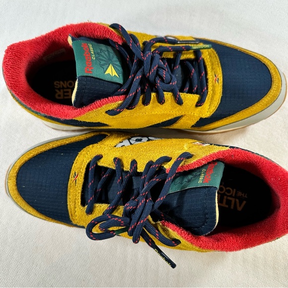 Reebok Classic Leather Ripple Altered Yellow Navy Size 5 - Picture 10 of 12